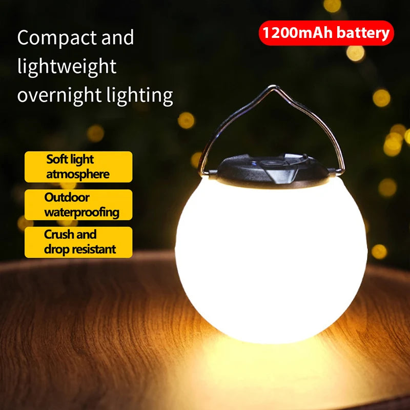Linterna de luz de camping recargable, linterna de camping, luz blanca cálida de 3000K, linterna Led impermeable, suministros para acampar/senderismo