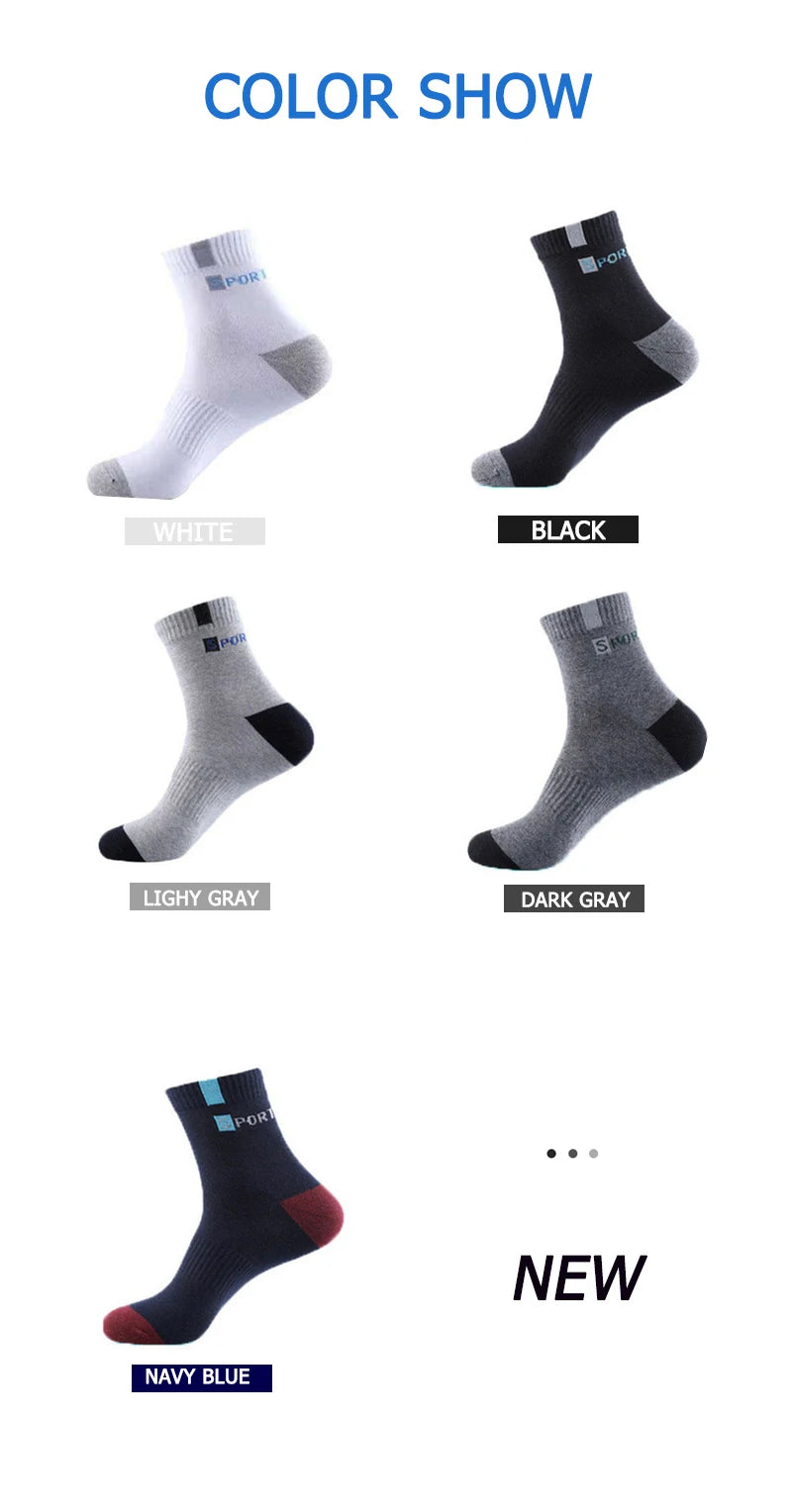 5 pares de calcetines de algodón para hombre, zapatillas deportivas transpirables suaves con letras a la moda, medias de tubo medio de alta elasticidad, toalla Sox de verano