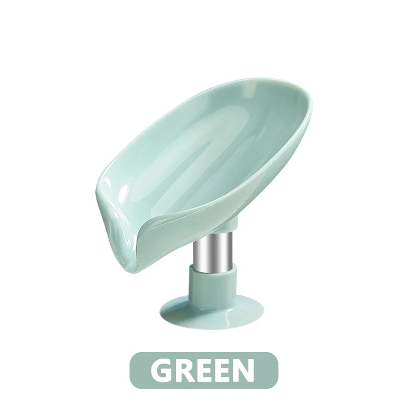 Soporte para jabón, escurridor de agua, jabonera con forma de hoja, escurridor de jabón para ducha, ventosa, contenedor de jabón, accesorios modernos para baño