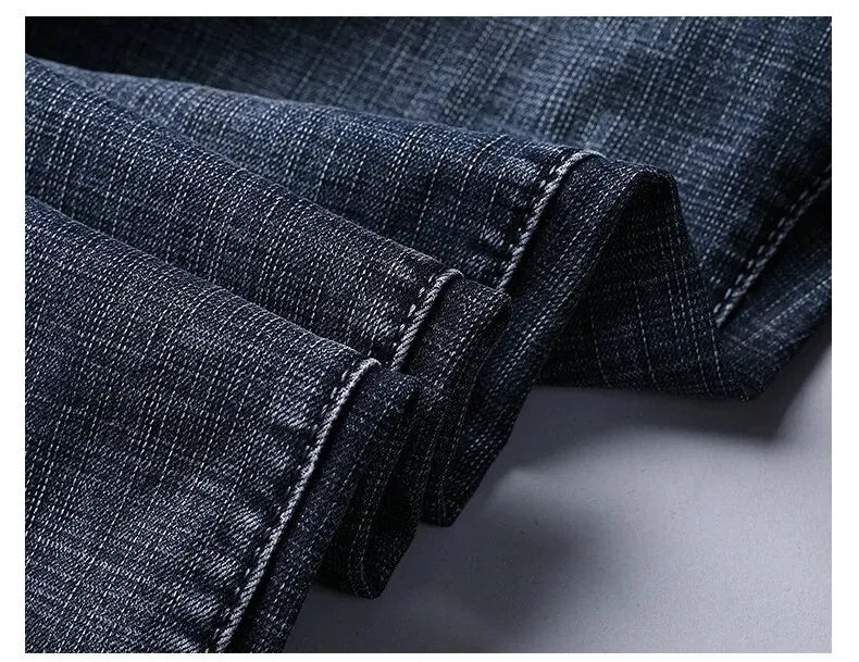 Wthinlee, nuevos pantalones vaqueros de negocios para hombres, pantalones vaqueros informales rectos elásticos a la moda, pantalones vaqueros clásicos azules y negros para trabajo, ropa de marca masculina