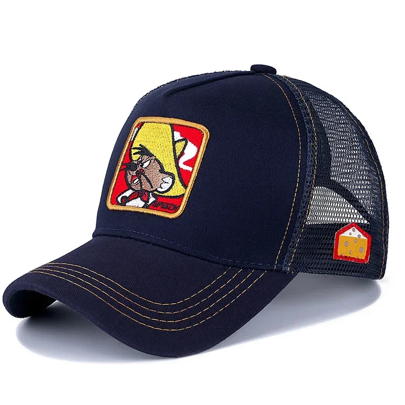 Gorra de béisbol de algodón con Cierre trasero de dibujos animados de Anime de marca de alta calidad para hombres y mujeres, gorro de malla de Hip Hop para papá, gorra de camionero, triangulación de envÃos