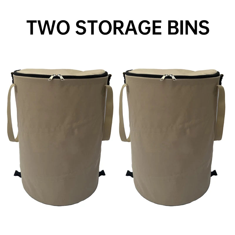 Cubo de basura para acampar, cubo de almacenamiento Circular emergente, cubo de reciclaje plegable de lona, bolsa de basura para jardín y patio al aire libre