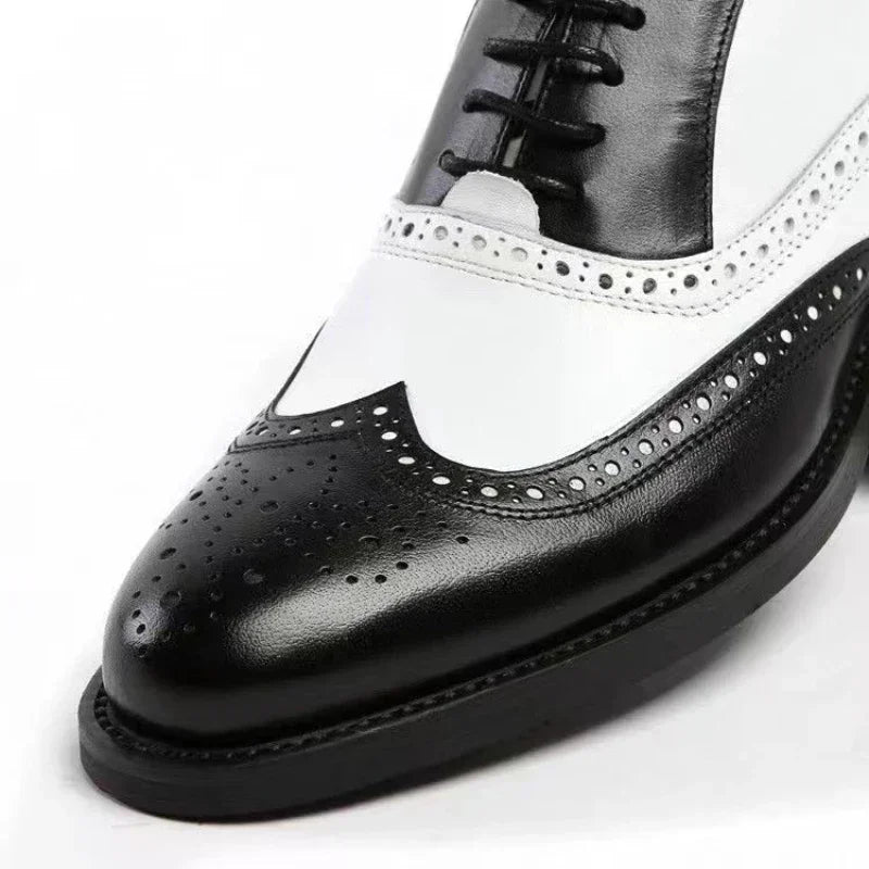 Zapatos de vestir para hombre de colores mezclados, zapatos de cuero Retro para hombre, calzado barroco de negocios para hombre, calzado Oxford informal para hombre Erkek Ayakkabı