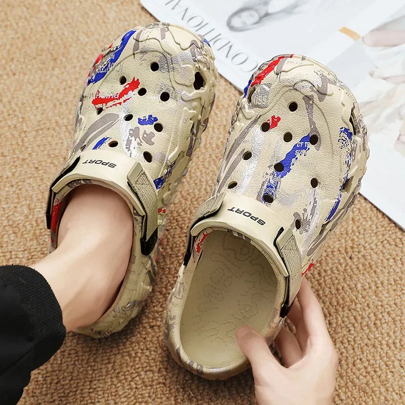 Sandalias de verano de talla grande 47 para hombre, zuecos para jardÃn al aire libre, zapatos con agujeros, zapatos informales para hombre, zapatos de agua, zapatillas suaves cómodas para el hogar
