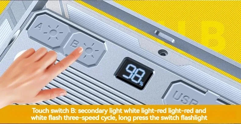 Luz LED para tienda de campaña, reflector recargable, iluminación de emergencia para exteriores de alta potencia, lámparas de noche colgantes portátiles impermeables