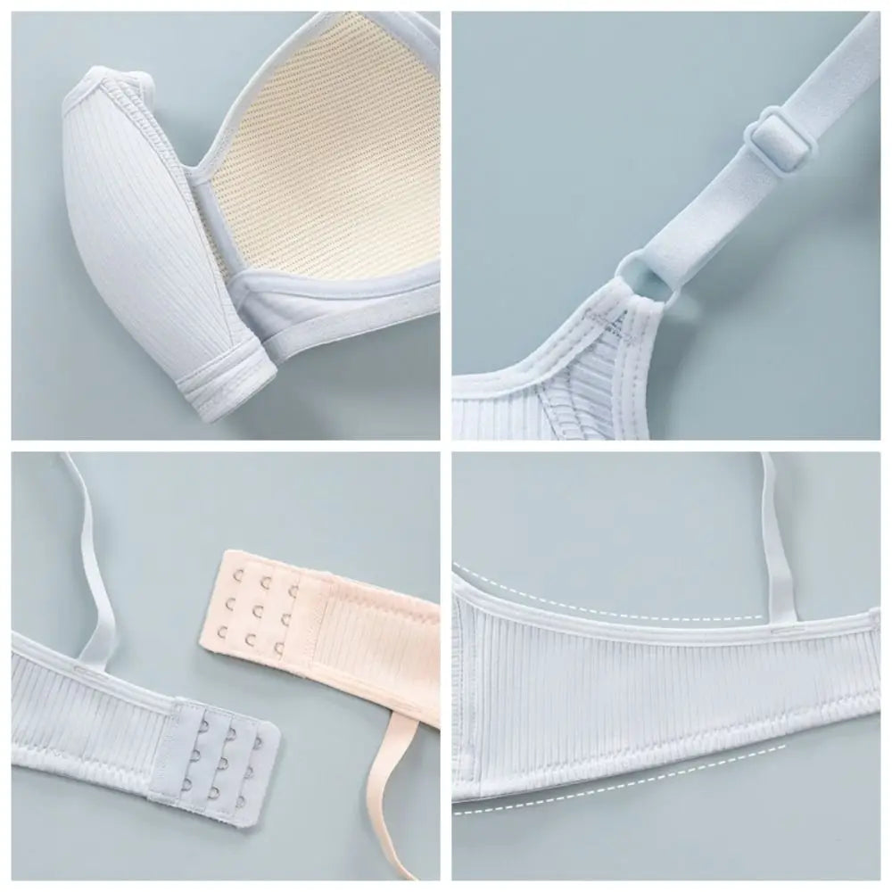 Sujetador inalámbrico ajustado para mujer, Bralettes con pechos recogidos a prueba de golpes, lencería antiflacidez, sujetador con escote en V profundo para verano