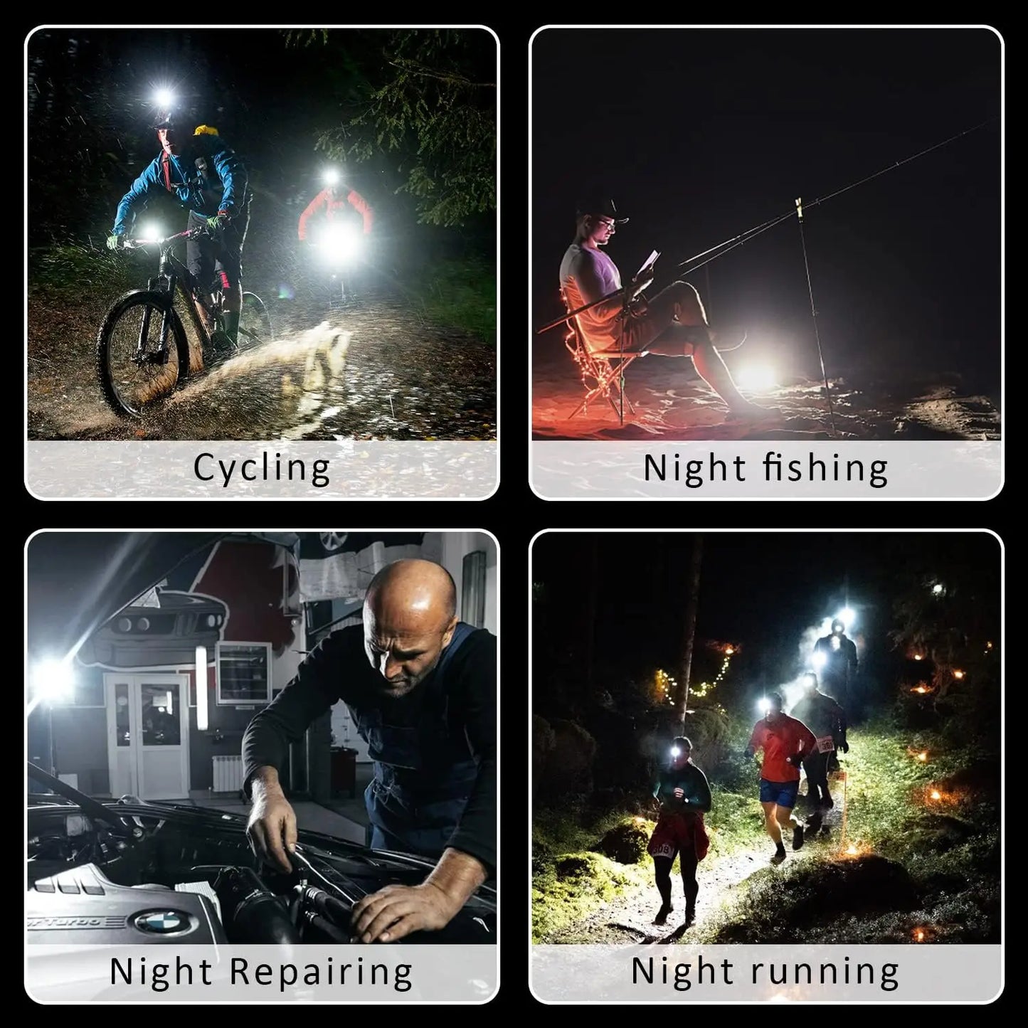 Linterna LED superbrillante, soporte plegable de 1500LM, llavero con abrebotellas, luz impermeable recargable por USB, herramienta para acampar al aire libre