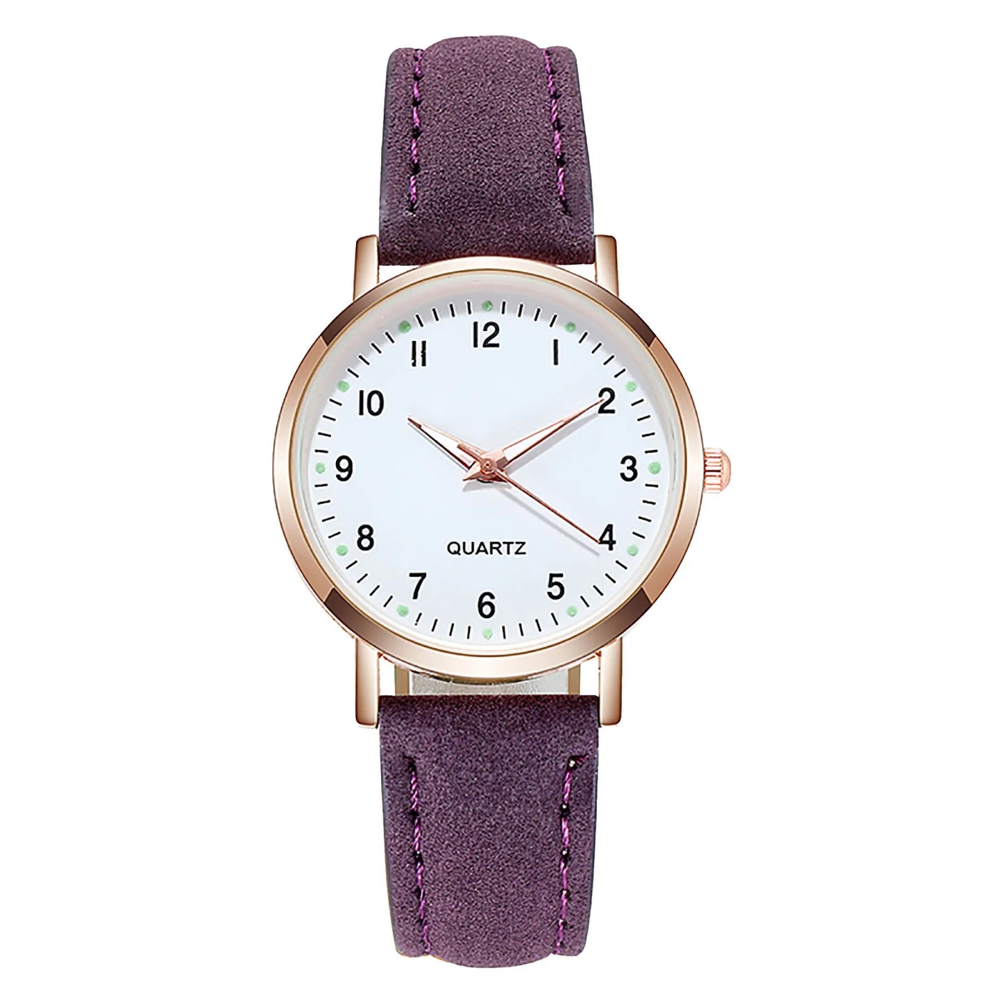 Reloj de Mujer a la moda para Mujer, relojes con correa de cuero, Reloj de pulsera luminoso de cuarzo analógico de lujo para Mujer, Reloj femenino