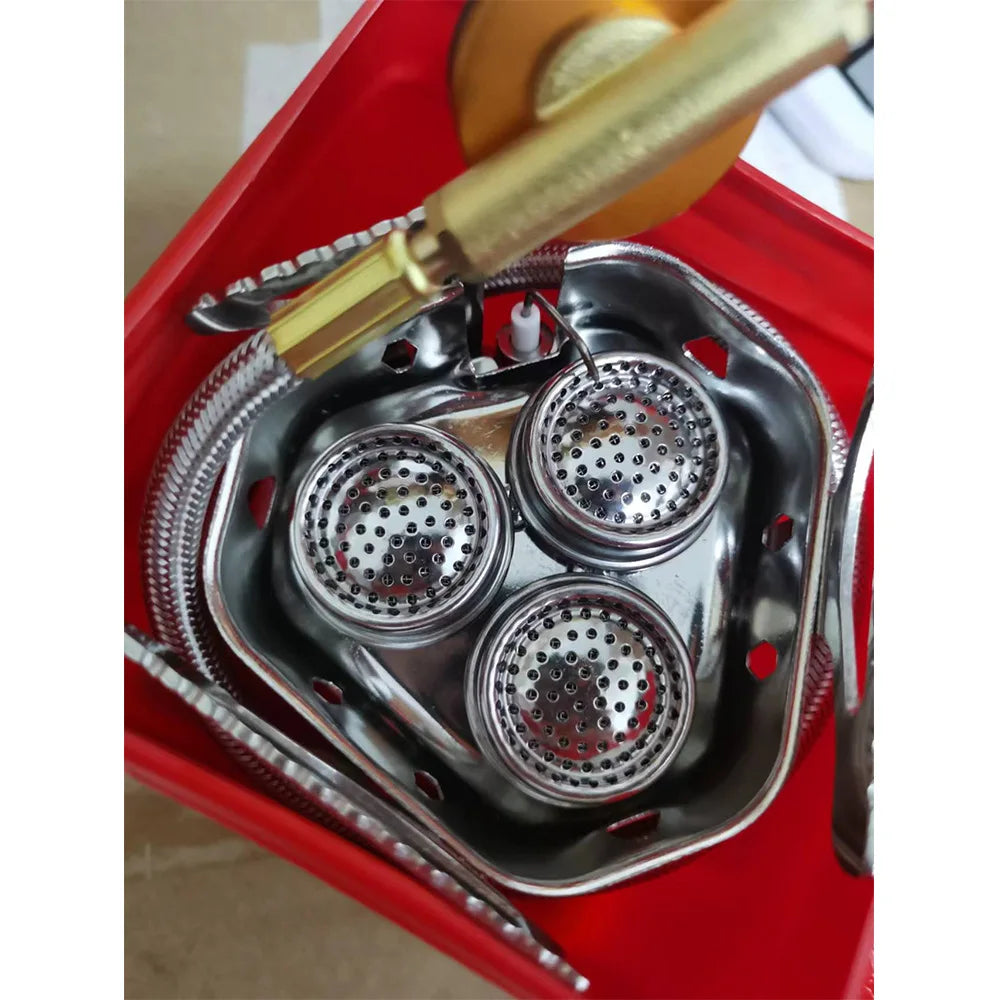 TARKA-estufa de Gas de 3 cabezales, quemadores de acampada turística, horno plegable para mochilero, 5800W, senderismo al aire libre, Picnic, barbacoa, equipo de cocina