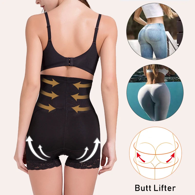 Entrenador de cintura alta, levantador de glúteos con bragas de Control acolchadas, ropa interior adelgazante, moldeadores de barriga, corsé moldeador