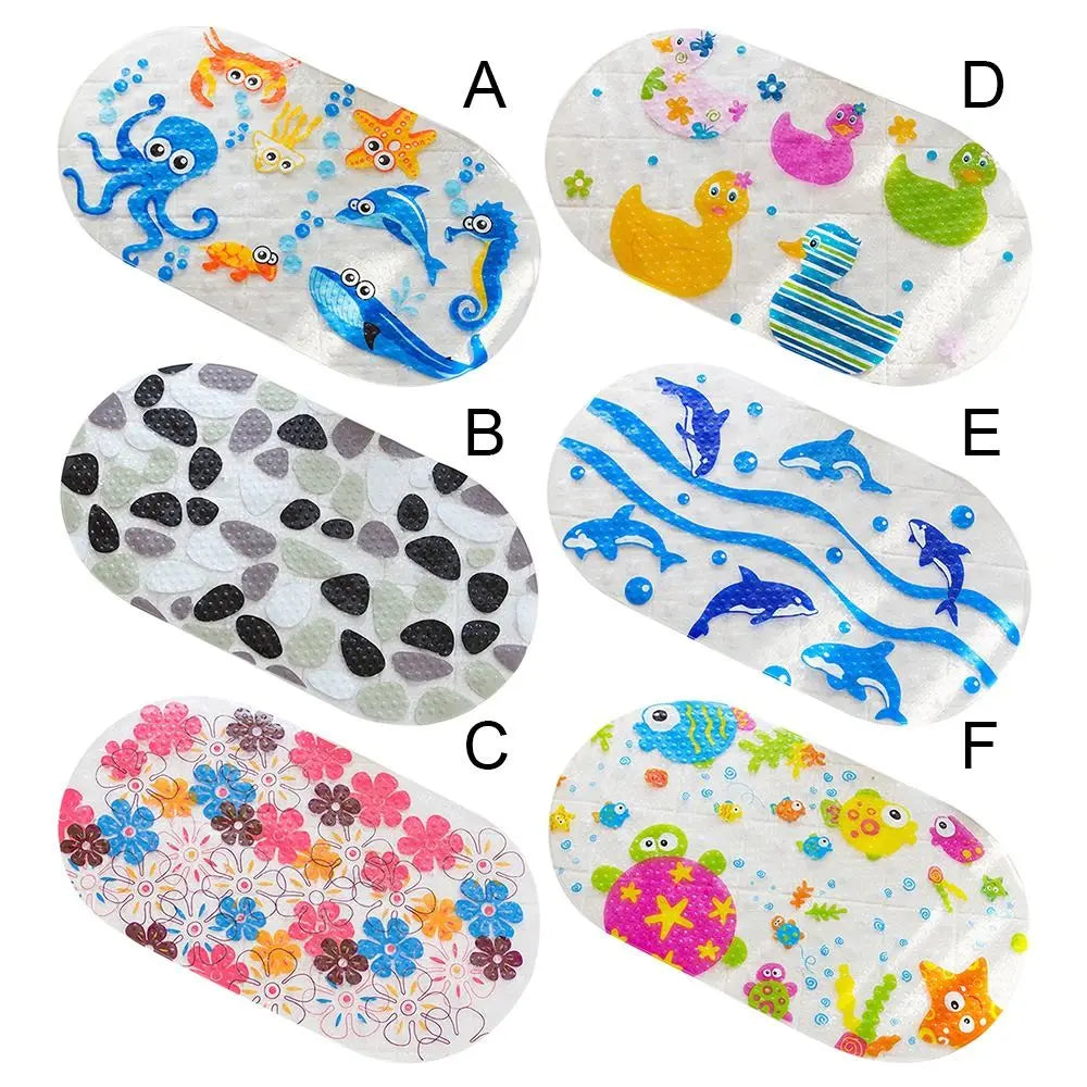 Alfombrilla de baño antideslizante de PVC con dibujos animados para niños, Alfombrilla de seguridad con ventosa para ducha, alfombrillas de bañera de masaje, almohadilla suave