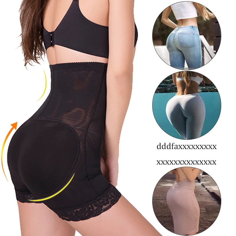 Entrenador de cintura alta, levantador de glúteos con bragas de Control acolchadas, ropa interior adelgazante, moldeadores de barriga, corsé moldeador