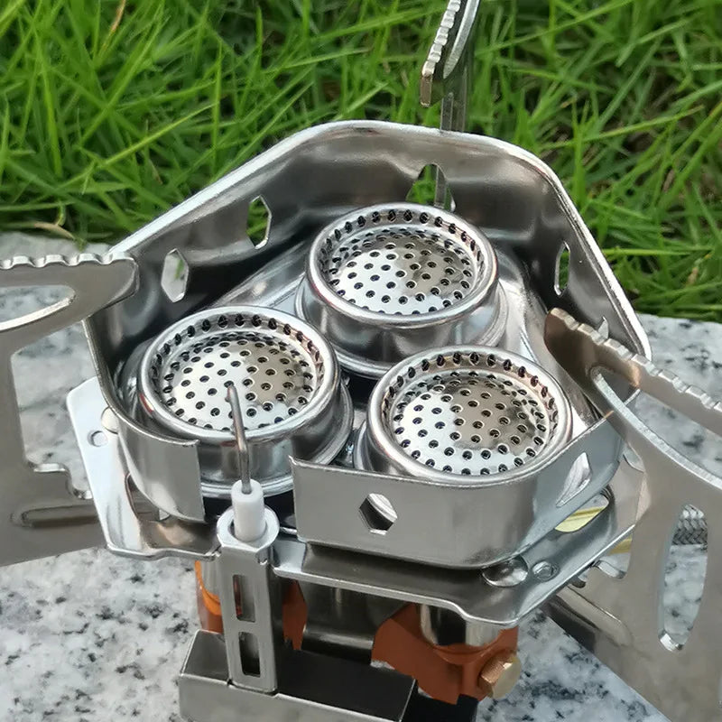 TARKA-estufa de Gas de 3 cabezales, quemadores de acampada turística, horno plegable para mochilero, 5800W, senderismo al aire libre, Picnic, barbacoa, equipo de cocina