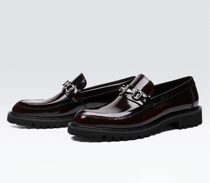 Zapatos de vestir de cuero para hombre, hebilla de calle de caballo, zapatos Oxford de alta calidad para hombre, zapatos formales para fiesta de boda y oficina, talla grande 38-48
