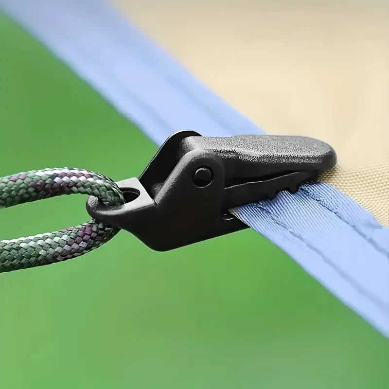 Juego de clips para toldo de tienda a prueba de viento, Material de PC duradero, pinza de abrazadera para lona de tienda de campaña para asegurar lonas y refugios, 10/20 piezas
