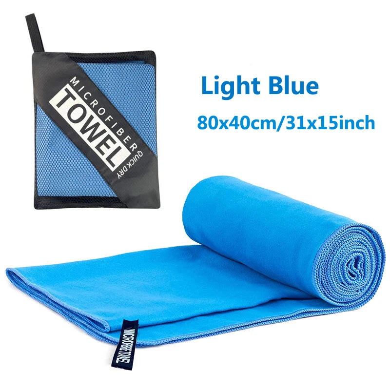 Toalla de microfibra de secado rápido para acampar, toalla súper absorbente para gimnasio/nadar, 40x80cm, toallas ligeras para deportes/playa/viajes