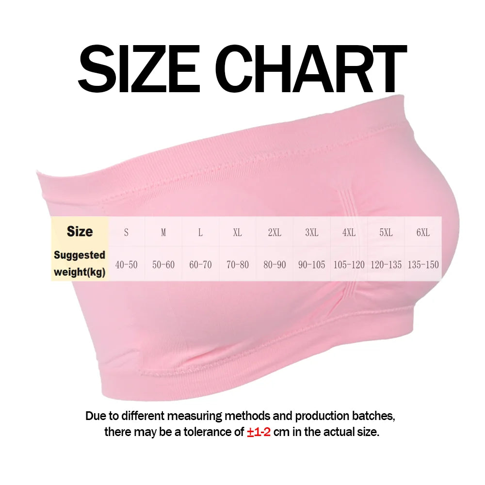 Nuevo sujetador sin tirantes para mujer con cojín para el pecho desmontable de talla grande Top elástico sin costuras para exteriores sin tirantes S-6XL