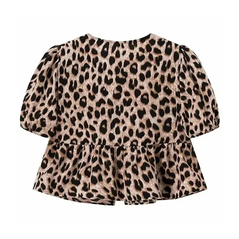 TRAF-Blusas con volantes para mujer, camisas y blusas con mangas abullonadas para mujer, Top corto fruncido blanco y negro, blusa fruncida para mujer 2024