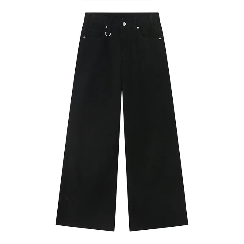 IEFB, pantalones vaqueros de verano para hombre, pantalones vaqueros lavados de color azul viejo para hombre, ropa informal recta para hombre, pantalones sueltos de pierna ancha, nueva moda 9C354