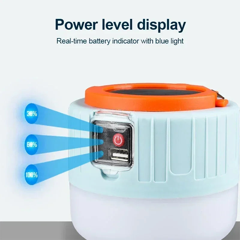 Luz portátil para acampar, Banco de energía, linternas LED para acampar con Control remoto, linterna recargable impermeable para tienda de campaña al aire libre