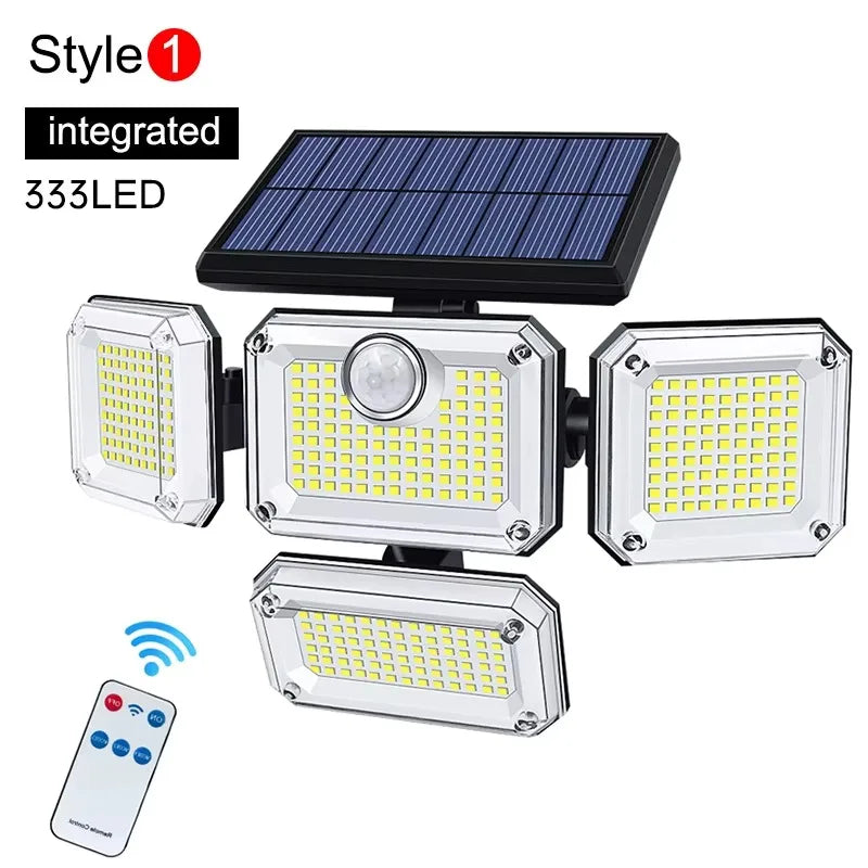 122/333LED luces solares Sensor de movimiento al aire libre inducción humana 3 modos IP65 impermeable energÃÂa Solar garaje patio lámpara de pared del pasillo