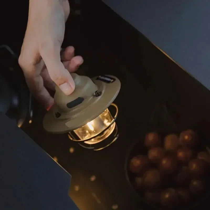 Mini lámpara colgante de Metal Retro para exteriores, lámpara de ambiente para acampar, tienda de campaña, IPX4, resistente al agua, LED, lámpara colgante para acampar
