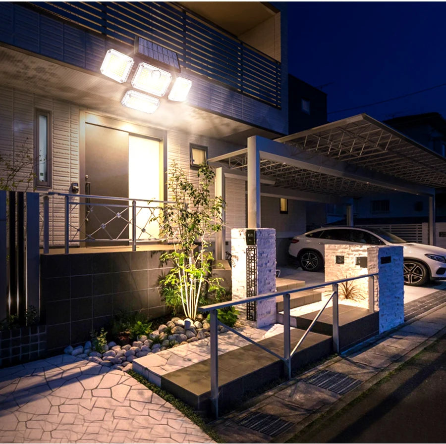122/333LED luces solares Sensor de movimiento al aire libre inducción humana 3 modos IP65 impermeable energÃÂa Solar garaje patio lámpara de pared del pasillo