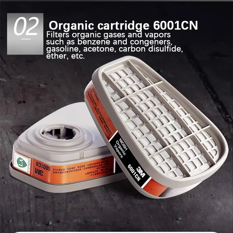 Máscara de Gas 3M 6200, caja de filtro de polvo de pintura en aerosol, máscara quÃÂmica, protección de Gas orgánico, filtro Industrial, máscara de algodón