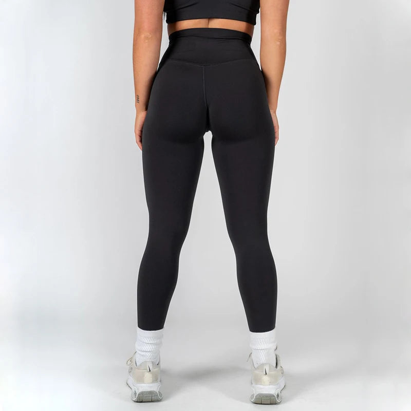 SHINBENE esculpir melocotón cintura alta V corte espalda gimnasio Fitness medias pantalones de Yoga ocultos Scrunch Butt deporte Leggings para mujeres