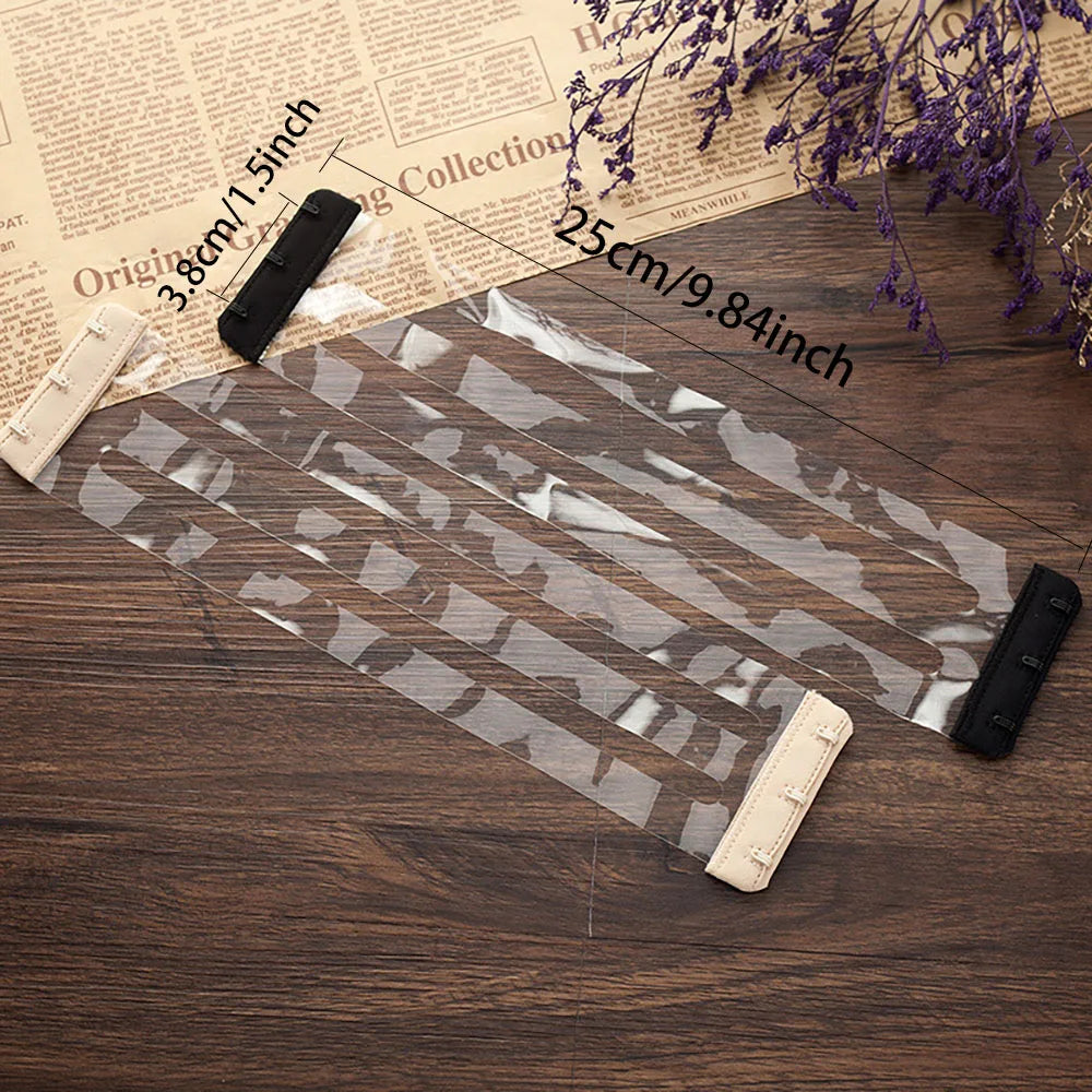 Tirantes de sujetador transparentes antideslizantes con 3 hebillas para mujer, correa de sujetador transparente Invisible, extensor de sujetador elástico sin espalda, correa de hombro ajustable