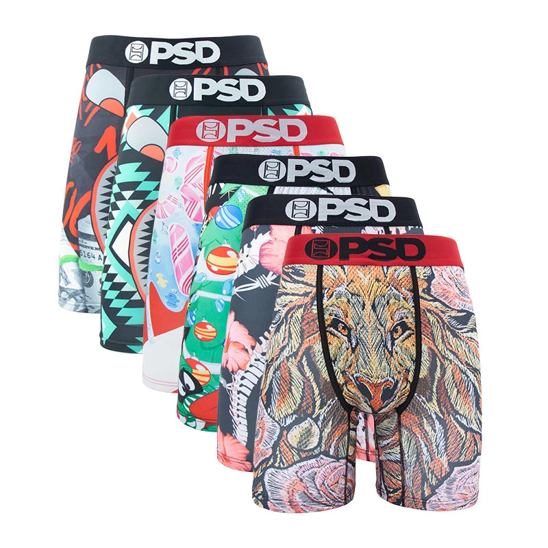 6 uds Boxer para hombre Cueca calzoncillos transpirables para hombre bragas para hombre de talla grande S-XXL estampado ropa interior de natación para hombre Boxershorts sexis para hombre