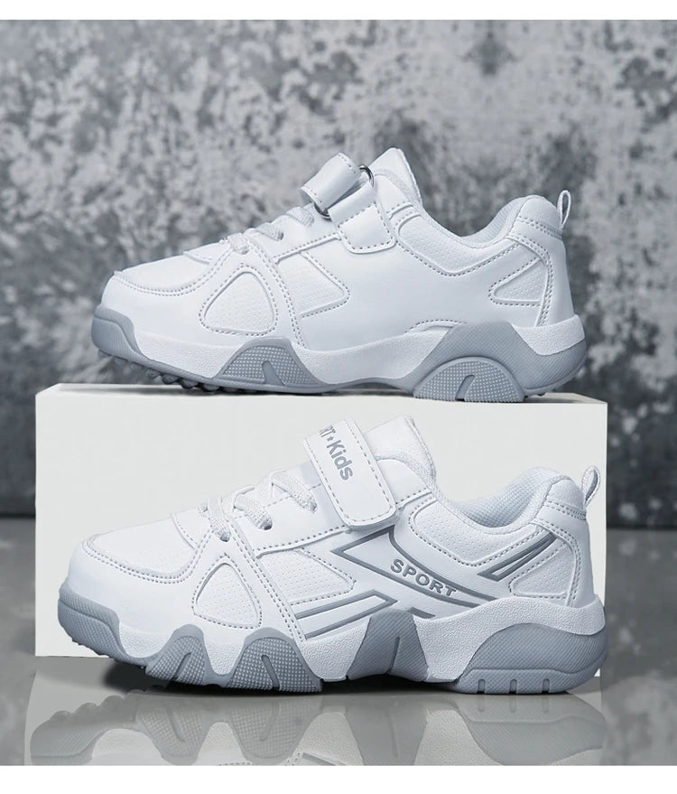 Zapatos blancos transpirables para caminar para niños, zapatillas informales de malla de verano para niños, tenis deportivos al aire libre antideslizantes