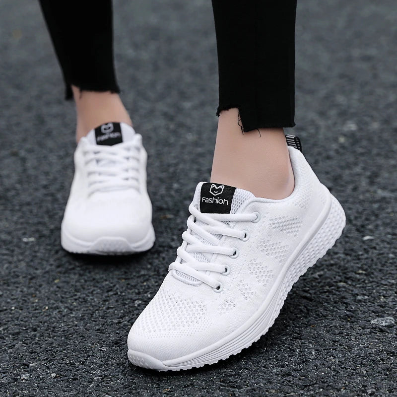 2024 zapatos deportivos para mujer, zapatillas de plataforma a la moda, zapatos planos para correr para primavera e invierno para mujer