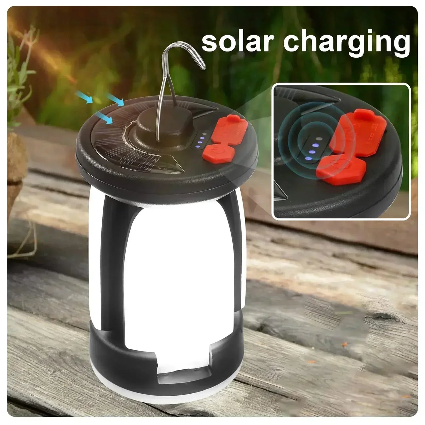 Linterna LED recargable ultrabrillante para acampar, reflector plegable, 3 modos de luz y linterna manos libres para acampar/senderismo/pesca