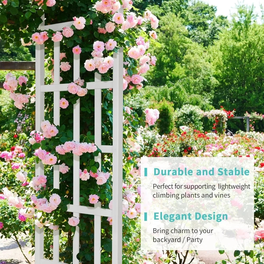 Árbol de jardín de vinilo, arco de boda de PVC para fiesta de ceremonia, enrejado de jardín para plantas trepadoras al aire libre, soporte de fondo de arco para jardín