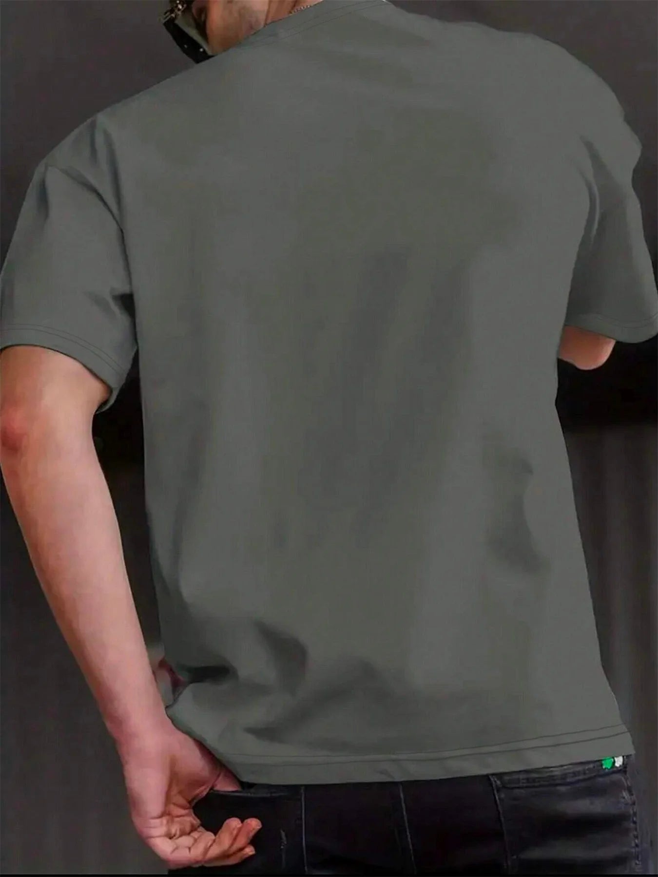 Camiseta de manga corta con cuello redondo para hombre, 100% algodón, informal, a la moda, holgada, de talla grande, con estampado de letras, deportiva