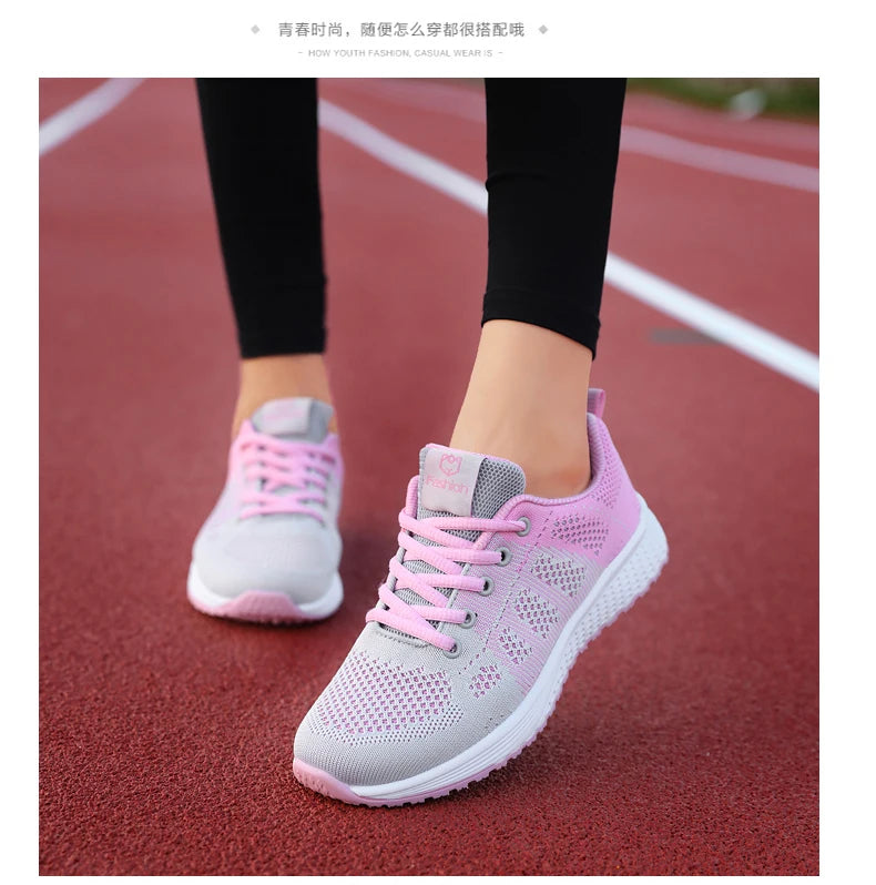 2024 zapatos deportivos para mujer, zapatillas de plataforma a la moda, zapatos planos para correr para primavera e invierno para mujer