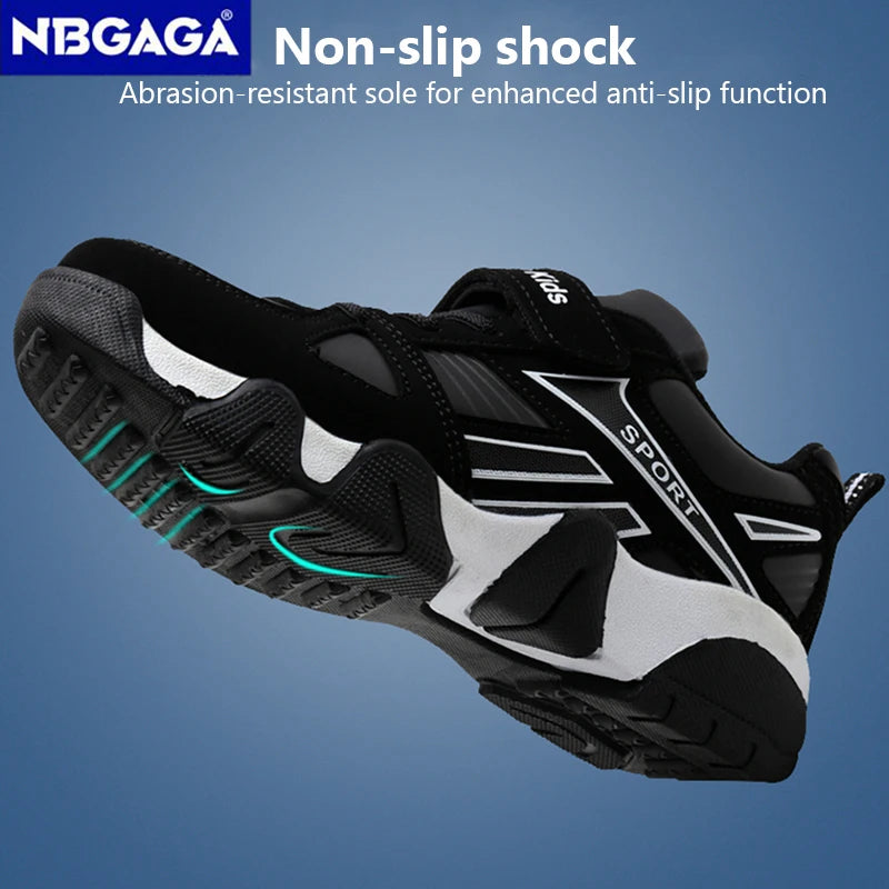 Zapatos para niños, zapatillas deportivas escolares de cuero de moda para niños, tenis, informales, para caminar, correr, antideslizantes, talla 28-39