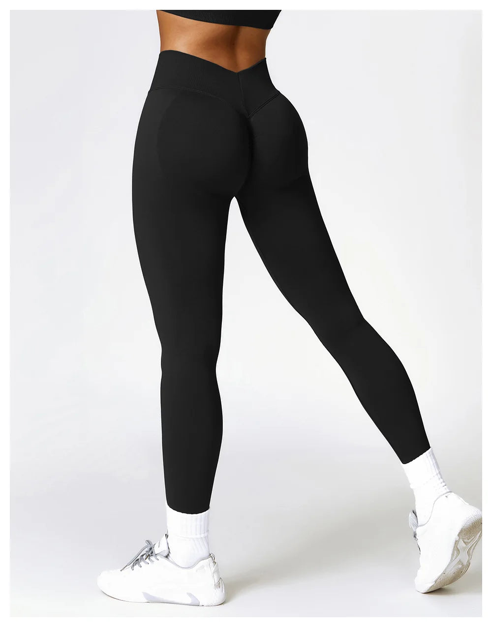 Mallas deportivas con espalda en V para mujer, pantalones atléticos para Fitness, gimnasio, Yoga, mallas con Control de Scrunch, mallas de entrenamiento para ejercicio y correr