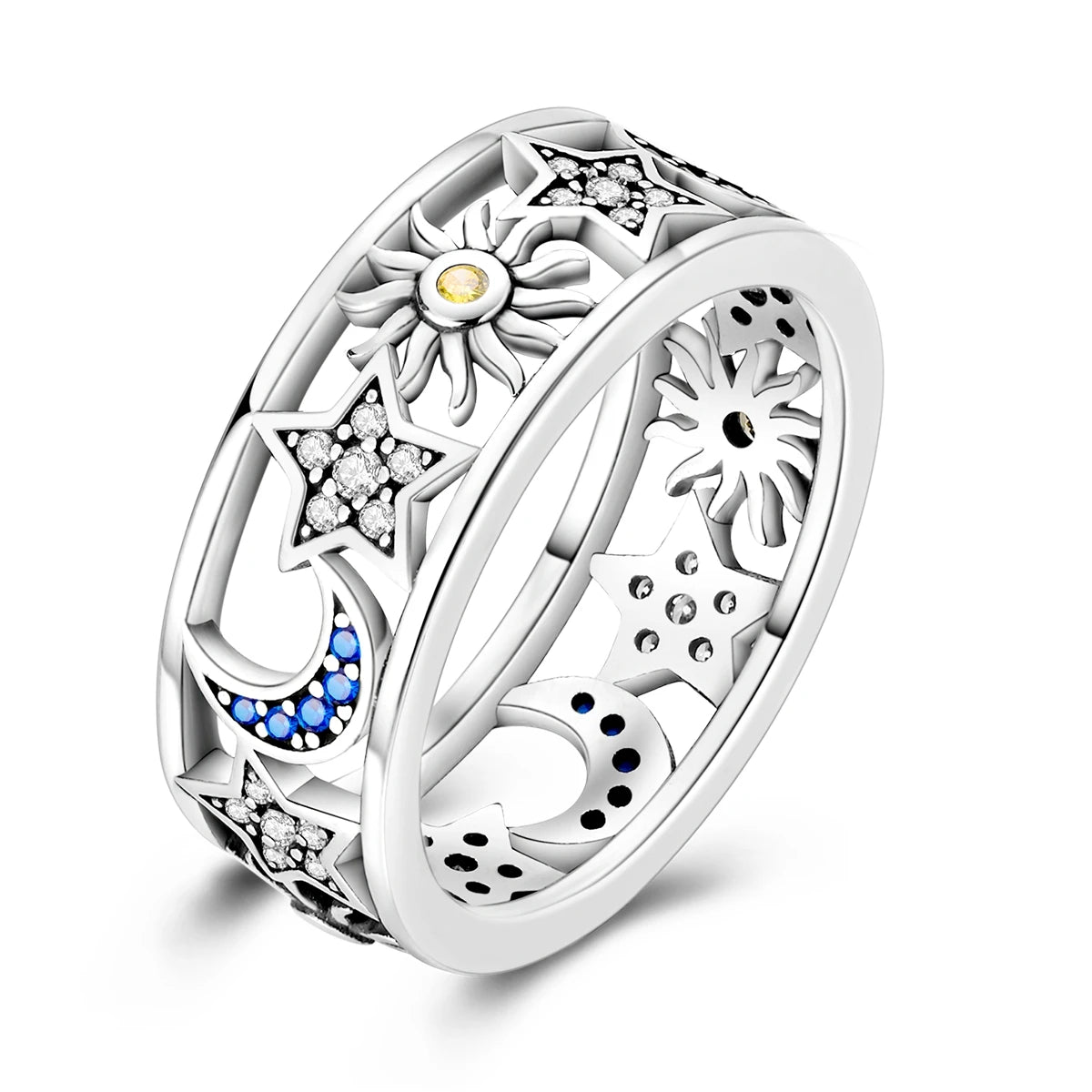 Anillo de Plata de Ley 925 Original para mujer, joyería fina con circonita, luciérnaga, corazón, cruz