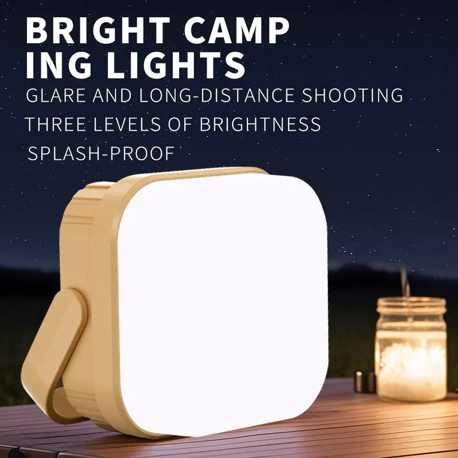 Mini luz portátil para acampar, lámpara recargable por USB, ABS, linterna de emergencia para exteriores, luz nocturna, 3 modos de iluminación, linterna para senderismo