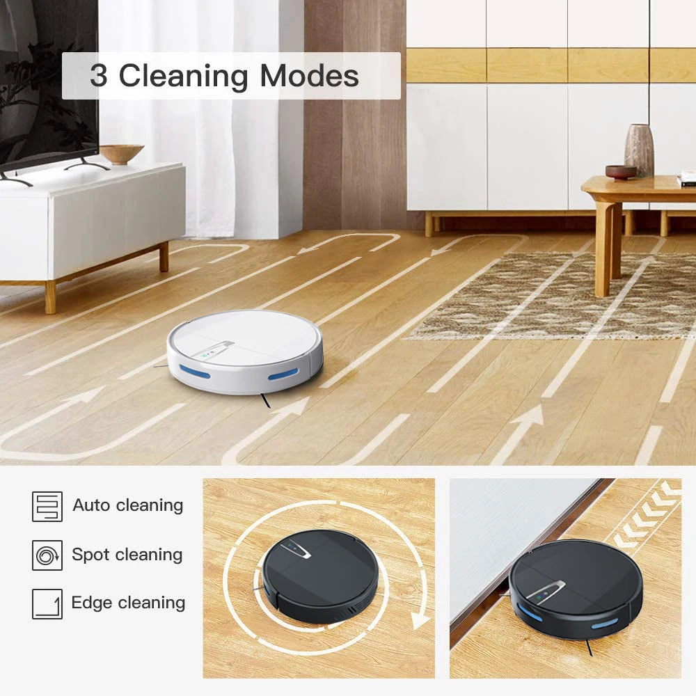 Robot aspirador inteligente con aplicación de succión de 3800PA y Control por voz, limpieza de suelo de barrido y carga automática para aspiradora robótica doméstica