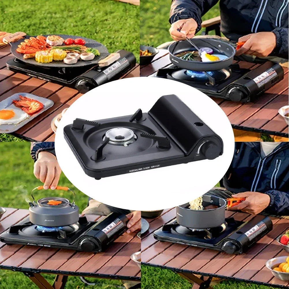 Estufa de gas portátil para acampar con un solo quemador, estufa de casete de encendido automático para cocina interior y exterior, senderismo, Picnic, 2025