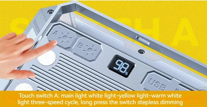 Luz LED para tienda de campaña, reflector recargable, iluminación de emergencia para exteriores de alta potencia, lámparas de noche colgantes portátiles impermeables