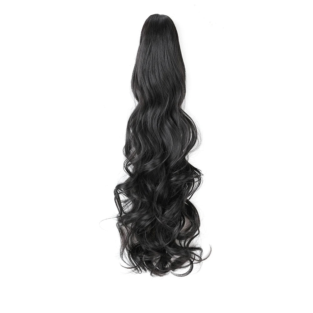 Extensión de cola de caballo, pinza sintética en postizo, extensiones de cabello de cola de caballo onduladas y rizadas, peluca larga de cola de caballo para mujer
