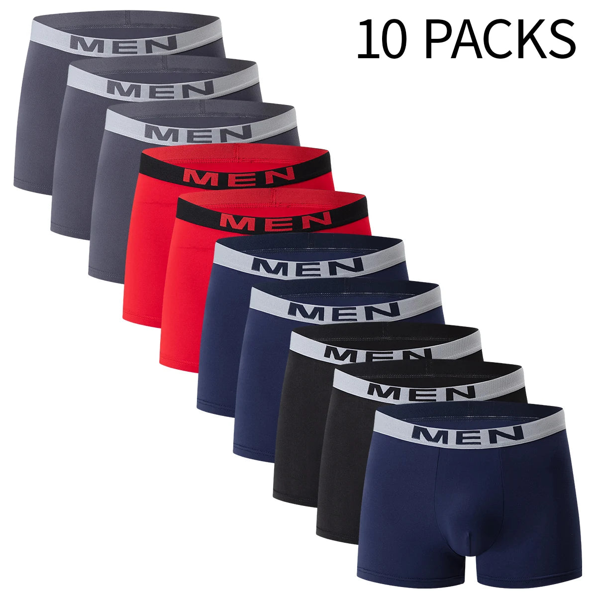 Paquete de 4/10 pantalones cortos para adolescentes y adultos, pantalones cortos sencillos de varios tamaños a la moda para padres e hijos, ropa interior cómoda para hombres, cintura elástica P