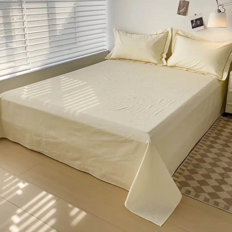 Sábana plana de algodón egipcio, sábanas superiores 100% de algodón de 400TC, ropa de cama suave de lujo, para cama doble Queen King, 1 ud.