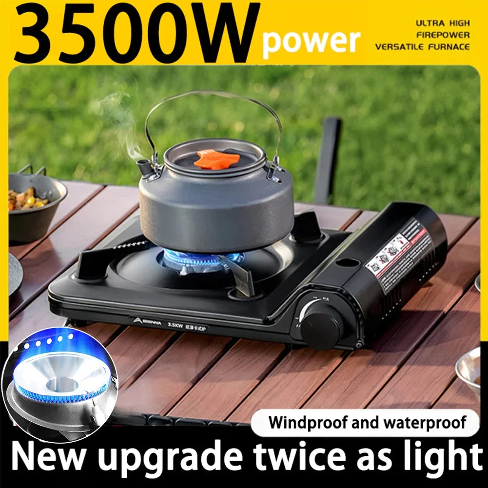Estufa de gas portátil para acampar con un solo quemador, estufa de casete de encendido automático para cocina interior y exterior, senderismo, Picnic, 2025