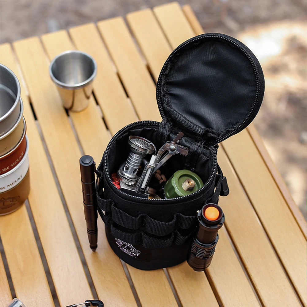 Bolsa de almacenamiento de viaje, bolsa ligera con agujeros colgantes, accesorio de Camping con asa para viajes al aire libre