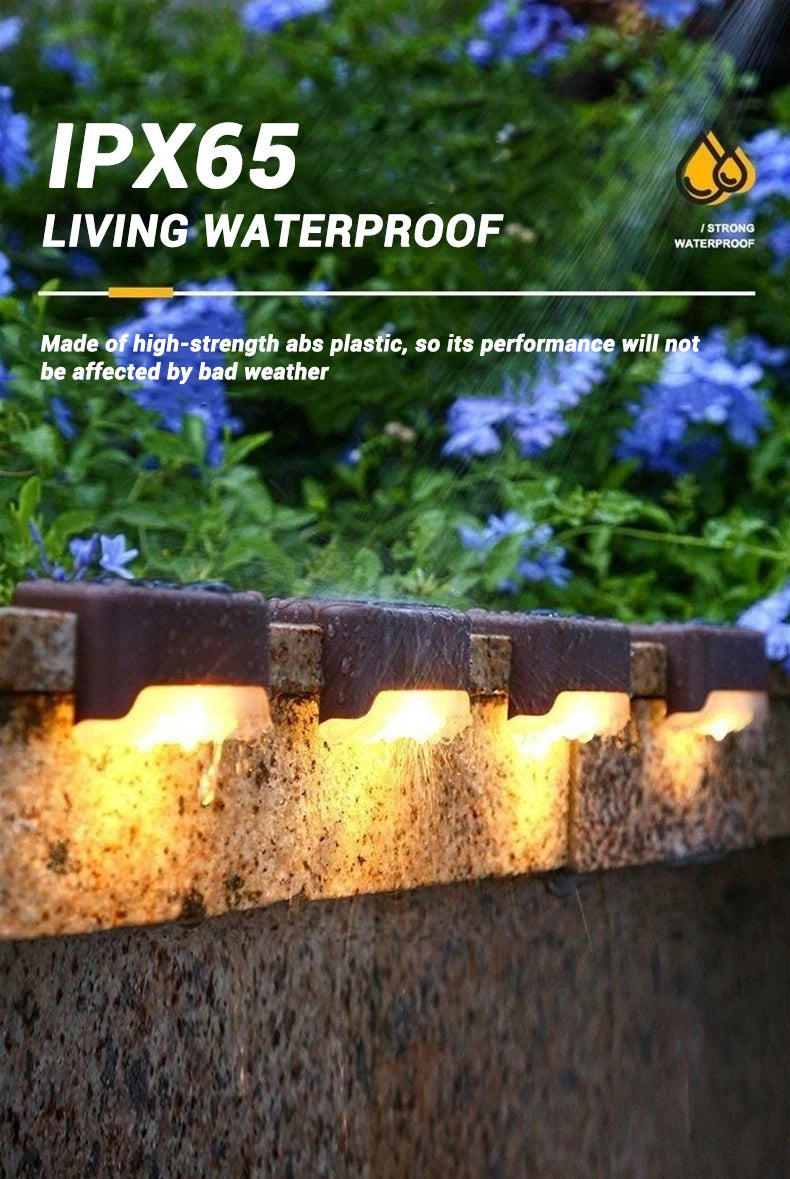 1/4/8/12/Uds luces LED solares luz de jardÃÂn al aire libre lámpara de cubierta luz Solar de escaleras lámpara de paso Solar impermeable decoración de jardÃÂn y Patio